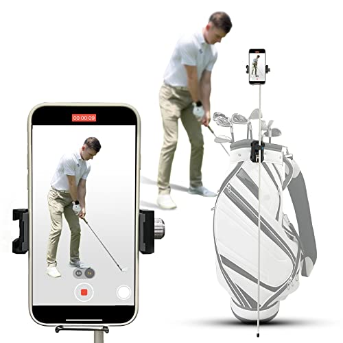 Dprofy Magnetic Golf Phone Holder,Golf Analyzer Accessories with Bluetooth Wireless Remote, Record Golf Swing, Golf Putting Training Aids Works with A