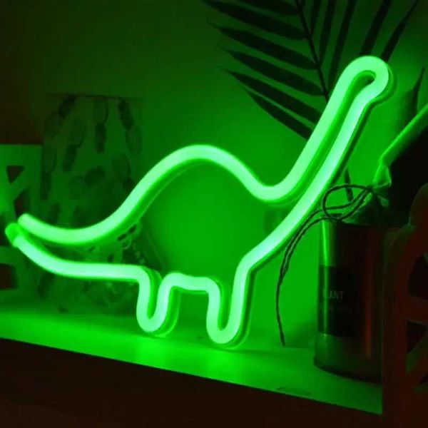 New Arrival Dinosaur Shape Design Neon Sign Night Light Room Wall Decorations Home LED Night Light Home Christmas for Boys Lamp Z250118