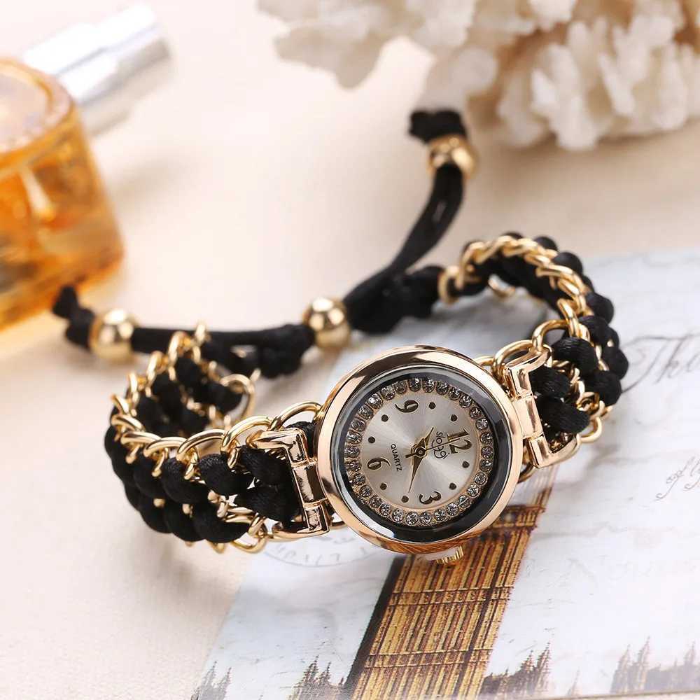 Women Knitting Rope Chain Winding Analog Quartz Movement Wrist Watch Fashionable Simple Style Quartz Wristwatch Reloj MujerX240920