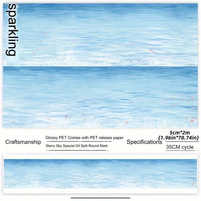 TEMU Ceenie Washi , 2m Roll - Decorative Adhesive For Scrapbooking & Crafts, Non-waterproof