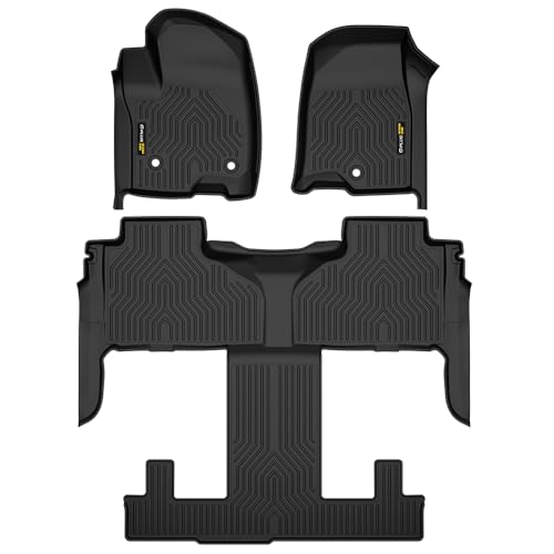 G-PLUS Floor Mats Liners Compatible with Chevy Tahoe-GMC Yukon 2021-2024 2025 Cagro Liner All Weather Full Cover Protection Front & 2nd Row Floor Line