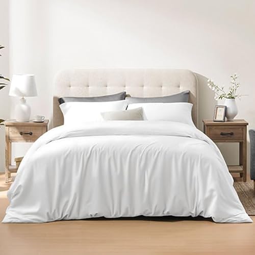 ACCURATEX Cooling Duvet Cover Set King Size - 100% Rayon Derived from Bamboo, Soft Cool Bedding Set with Zipper Clousure, Includes 1 Duvet Cover 104x9