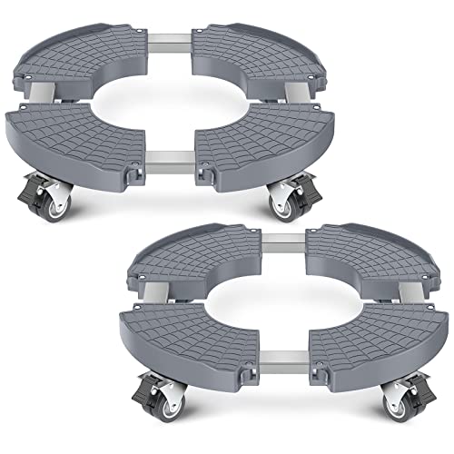 VANCASTLE Plant Caddy Plant Stand with Wheels, Heavy Duty Plant Roller Base 15-22 Inch Adjustable，Palnt Wheel Base 440 LBS, Large Potted Planter Car