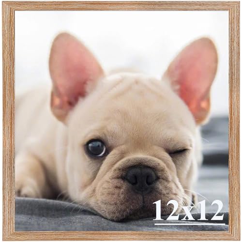 RUN HELIX 12x12 Picture Frame, Wall Gallery Photo Frames,Stable and Sturdy Brown Frame with High Definition Plexiglass,12x12 Poster Photo Frame,Horizo