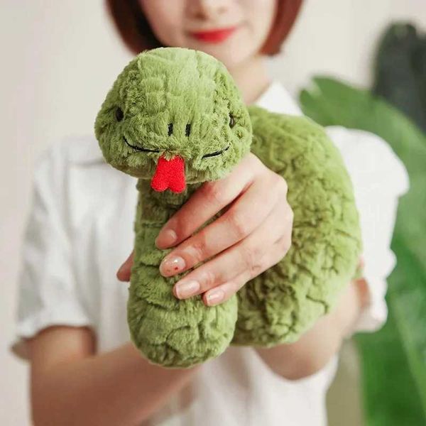 Lovely giant green boa plush toy doll snake pillow throw pillow Forest family boy birthday gift living room decoration X2410285