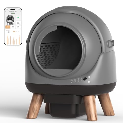 Self Cleaning Litter Box for Multiple Cats, G1 Automatic Cat Litter Box, Self-Cleaning Robot with Smart APP Control and Health Monitoring, Includes 2