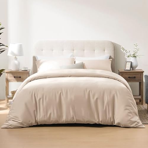 ACCURATEX Cooling Duvet Cover Set Queen Size - 100% Rayon Derived from Bamboo, Soft Cool Bedding Set with Zipper Clousure, Includes 1 Duvet Cover 90x9