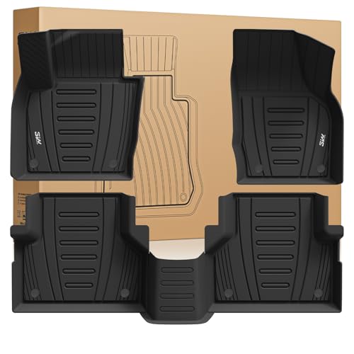 3W Floor Mats Custom Fit for 2011-2018 Audi Q3 S 8U, TPE All Weather Floor Liner for Q3 1st and 2nd Row Full Set Car Mats 4.Audi Q3 2011-2018 1-2 Row