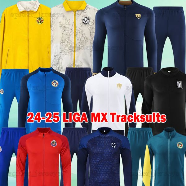 24 25 ClUb AmEriCa Soccer Sets 2024 2025 LIGA MX UNAM Tigres UANL Monterrey Tijuana Chivas Sporting colo colo Long sleeve Tracksuits Jacket