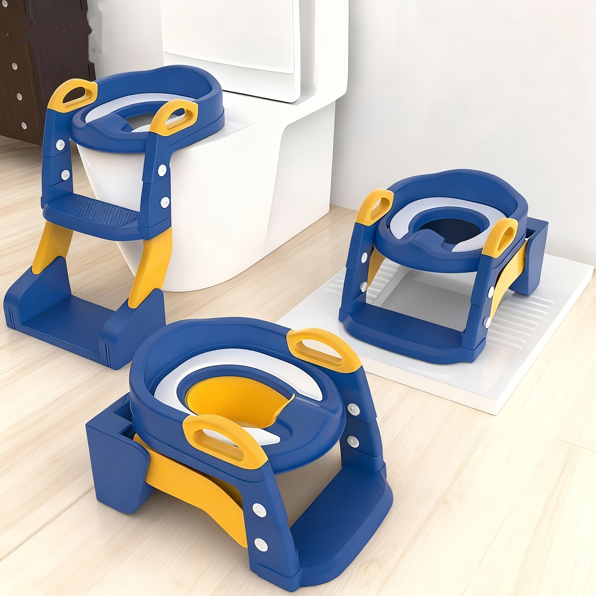 TEMU Lovewe 2 In 1 Toilet Potty Training Seat With Step Stool Ladder And Urinal, Safe & Comfortable Potty Chair With Anti-slip Design, Adjustable