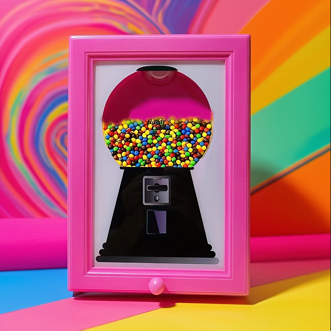 TEMU Photo Frame With - Glossy Plastic Square Wall-mounted Display, No Electricity Needed, To Candy, Nuts
