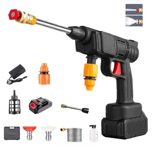 Cordless Pressure Washer, 30Bar 48V 2400mAH Rechargeable Battery Powered Pressure Washer with 2 Adjustable Nozzle Suitable for Washing Cars-Fences-Sid