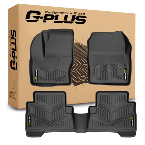 G-PLUS Floor Mats Compatible with Ford C-Max 2013-2018-Fit Ford Escape 2013-2019 Floor Liners, TPE All Weather Custom Fit Heavy Duty Car Mats 1st & 2n