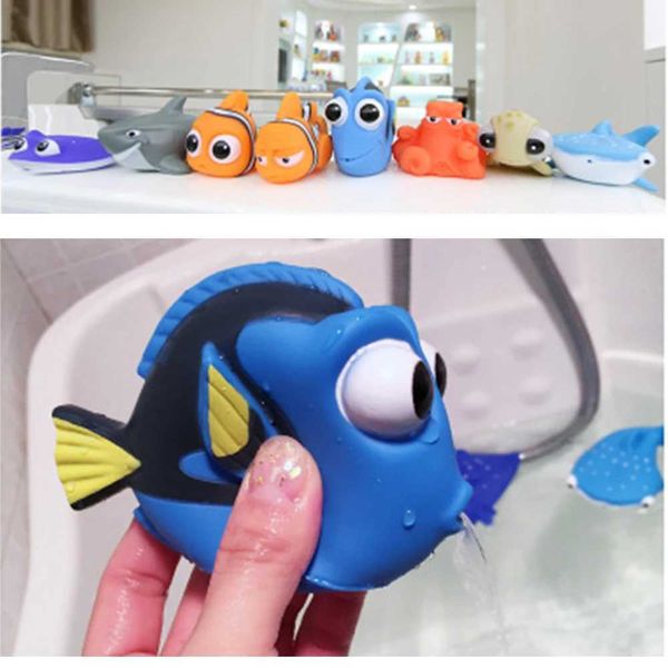 Baby Bath Toys Hot and cute baby bathroom toy water spray squeezing sound exfoliating toy children floating water bath rubber bathroom game