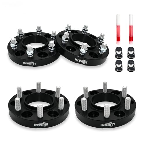 4 Pack 6x135mm Wheel Spacers for 2015-2025 F150 4WD Expedition Navigator, 1" Thick Forged Hubcentric Tire Spacer, M14x1.5 Thread Studs & 87.1mm Centri