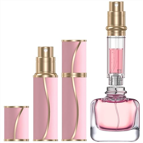 10ml Perfume Travel Atomizer,Genuine Leather Bottom Filling Refillable Perfumes Bottle,Mini Cologne Fragrances Dispenser,Portable Sprayer Pocket Size