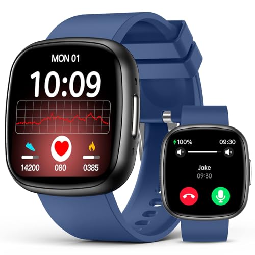 Smart Watch for Men with Bluetooth Call, 1.72" Super Retina HD Display with Sleep, 24-7 Heart Rate HRV Spo2 Monitor, Waterproof Square Fitness Tracker