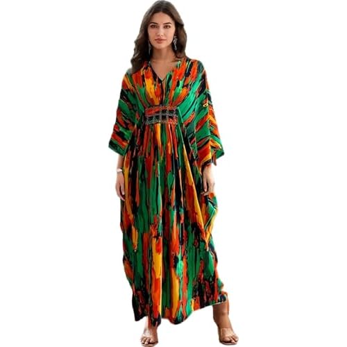 RanRui Women Beach Cover up Caftan Loungewear Swimsuit Cover Up Kaftan Dress 8765-12 One Size
