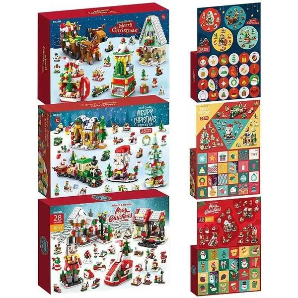 Blocks 2024 Christmas Series Building Blocks Gift Box for Kids 24Days Christmas Advent Calendar DIY Nutcracker Santa Claus Bricks Model z241