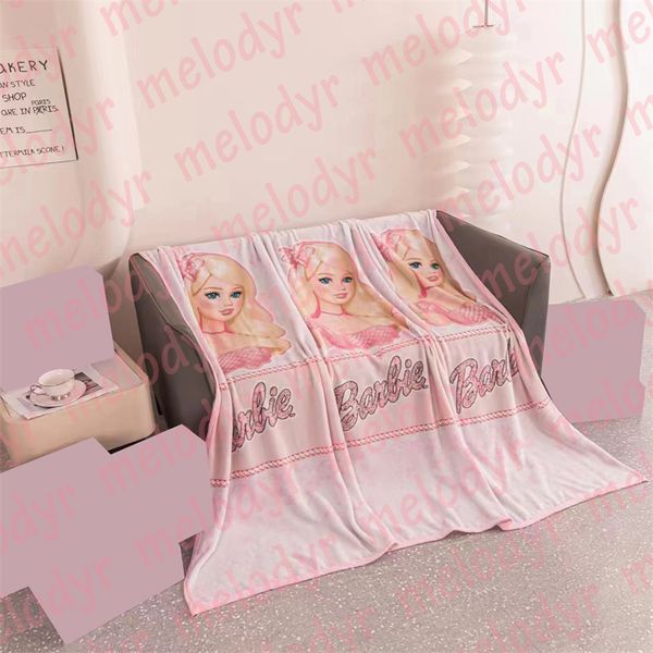 Cute Pink Blankets Home Bed Carpet Girl Kid Nap Blanket Letter Print Soft Flannel Shawl Luxury Warm Travel Throw Blanket