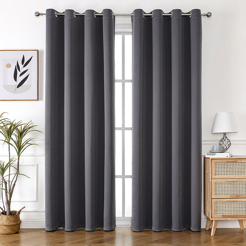 YL-36878 Thickened double-sided linen blackout curtain project hotel school sound insulation heat insulation blackout cotton and linen curtain
