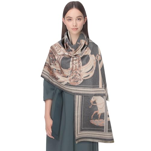 EXTREE Women's Scarf Pashmina Shawls and Wraps for Evening Dress Bridesmaid Wedding Bridal Winter Warm Long Large Scarves Grey