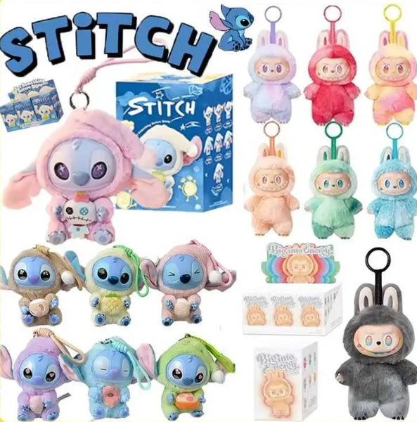 STITCH LABUBU Blind box toy Gifts Collectible Enamel Figurine PVC Sitting Doll Macaron Color Party Favors Adorable Desk Decorsoccer 2026