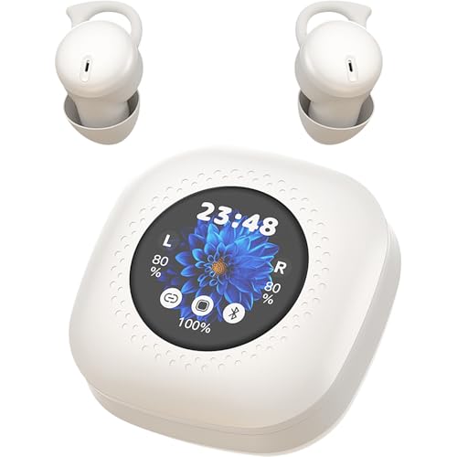 Sleepals Touch Wireless Sleep Earbuds with Smart Charging Case, Noise Reducing Headphones for Side Sleepers, Touch Screen Display (White)