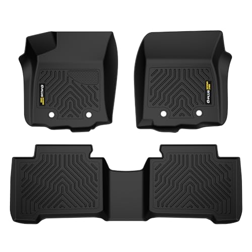 G-PLUS TPE 3PCS Floor Mats Compatible with Toyota Tacoma Double Cab 2016-2023-Not Fit Vehicles w-Vinyl Flooring,Not Fit Manual Transmission All Weathe