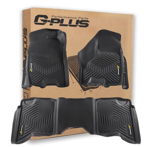 G-PLUS Floor Mats Cargo Liners Compatible with 2009-2018 Dodge Ram Crew Cab(Not Fit Quad Cab & Tradesman) All Weather Full Cover Protection 1st & 2nd