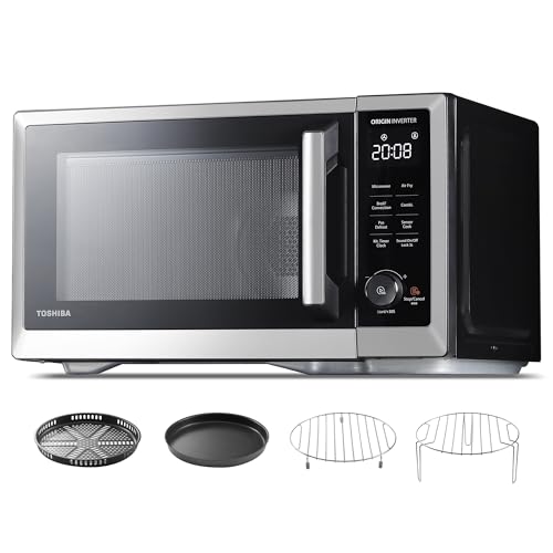 TOSHIBA Countertop Microwave Oven Air Fryer Combo, Inverter, Convection, Broil, Speedy Combi, Even Defrost, Humidity Sensor, Mute Function, 27 Auto Me