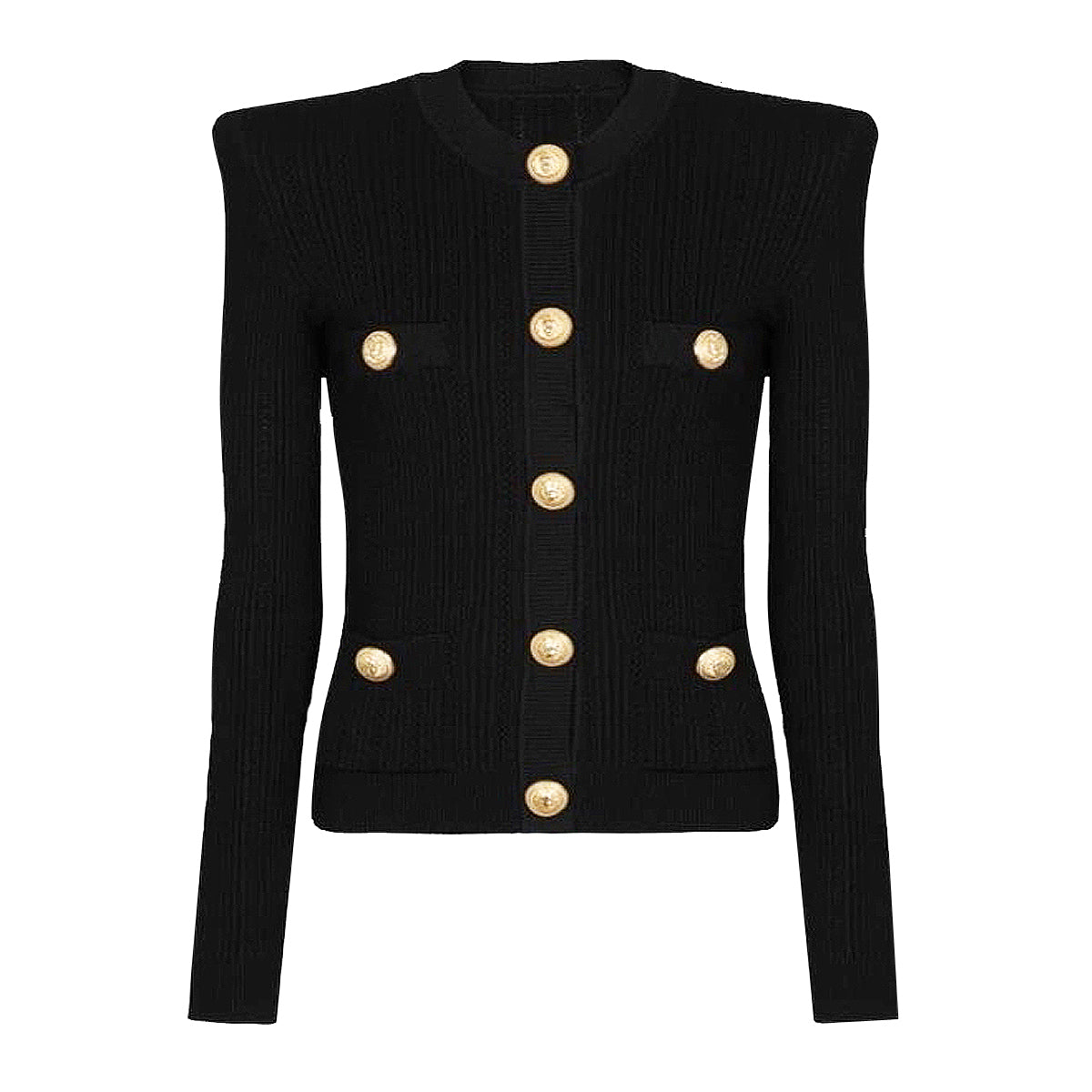 Quality Spot 2024 Spring And Autumn New Long Sleeve Short Round Neck Cut-Out Knit Top Fashion Cardigan Jacket Women