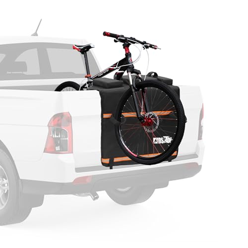 MDSTOP Tailgate Pad for Mountain Bike, Truck Tailgate Bike Protector with Reflective Strips, Scratch Resistant Pad Carries Up to 2 Bicycles, E-Bikes,
