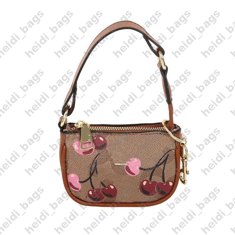 Designer Mini Wallet Women Luxury Portable Classic Fruit Print Letter Pendant Purse Mini Handbag Clutch Purses Woman Coin Purse Card Holder EXS25102