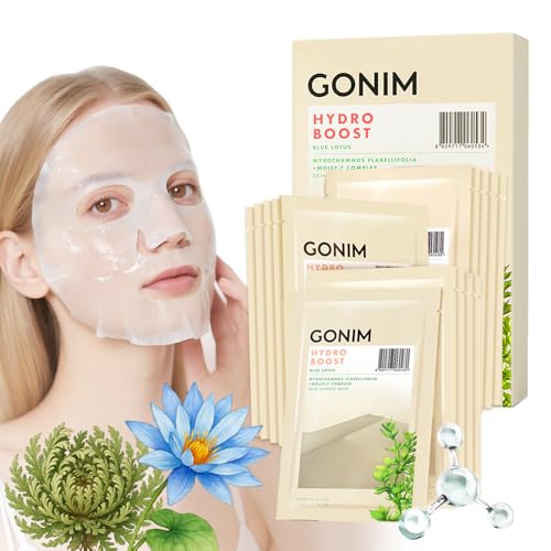 GONIM Face Mask Korean Skin Care with Hyaluronic Acid & Collagen Activation- Face Masks Skincare Hydration, Anti Aging & Moisturizing Sheet Mask, Trav