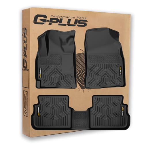G-PLUS Floor Mats 3PCS Compatible with Toyota Corolla Matrix 2009 2010 2011 2012 2013-Compatible with Pontiac Vibe 2009 2010 TPE 1st & 2nd Row Cargo L