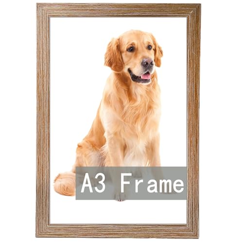 RUN HELIX A3 Picture Frame Brown for Wall Hanging, Wall Mounting Horizontally or Vertically, 11.7 x 16.5 inch Wall Gallery Poster Photo Frame with Dur