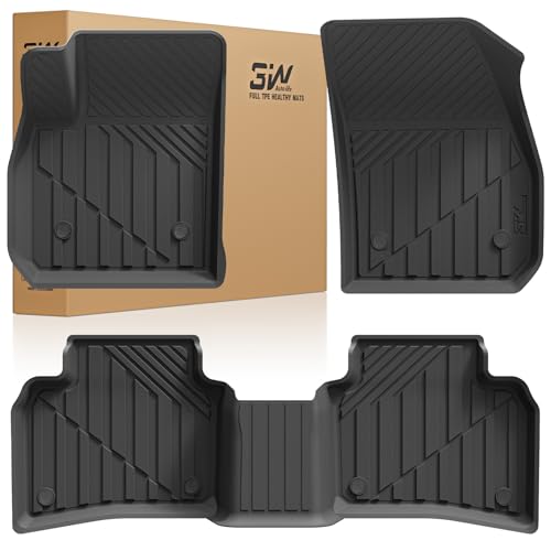 3W Floor Mats for Cadillac XT4 2019-2024 2025, Custom Fit TPE All Weather Car Accessories Cadillac Xt4 Floor Liner, 1st and 2nd Row Car Mats Black 1.F