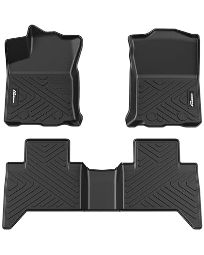 Garvee Floor Mats for 2018-2023 Toyota Tacoma Double Cab, TPE All Weather Custom Fit Front 1st & 2nd Row Floor Mats Liner