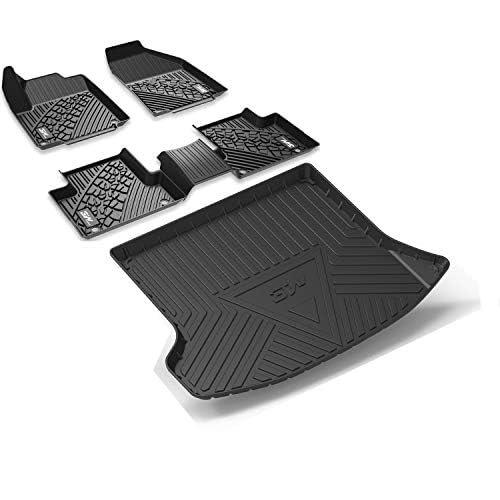 3W Floor Mats&Cargo Liner Fit for Jeep Cherokee 2015-2023, All Weather Custom Fit Trunk Liner for Jeep Cherokee, Heavy Duty Trunk Mat Behind 2rd Row B