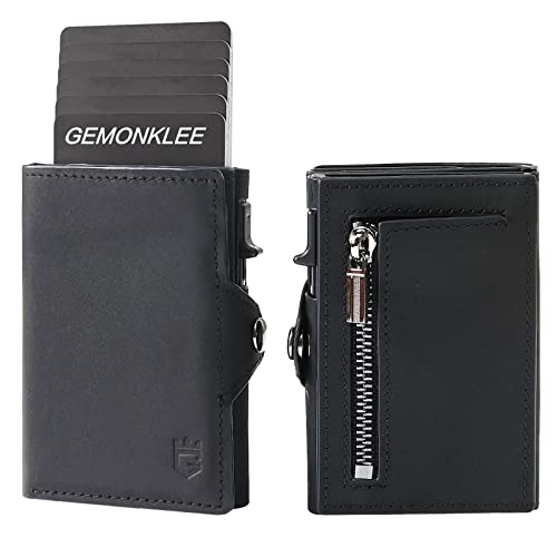 Wallet For Men Pop up Card Wallet RFID Blocking Slim Aluminum Metal Bank Card Holder Case with Business Money Pocket for Credit Cards Notes and Coins