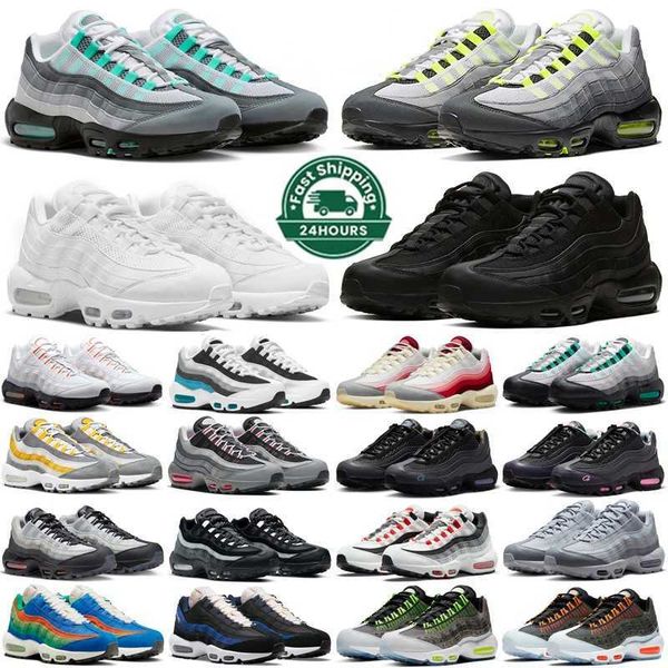 designer shoes Neon 95s for men women running daily outfit train sneaker Triple Black White Red Geen Blue Pink Navy mens outdoors trianers s
