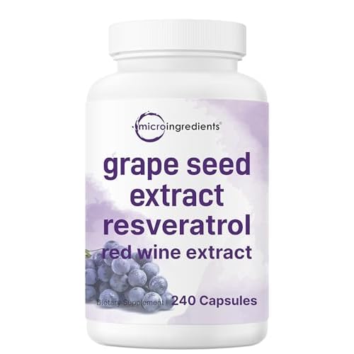 Grape Seed Extract 36,000mg Equivalent, 240 Capsules | Antioxidant Blend with Resveratrol & Red Wine Extracts | Max Strength Polyphenols Supplement |