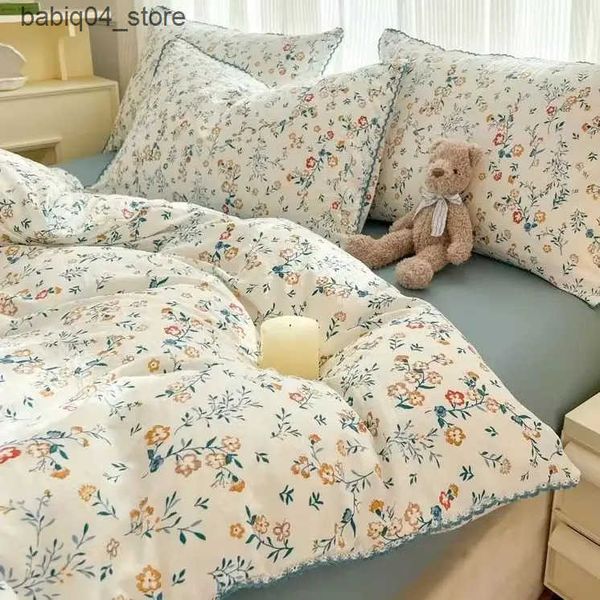 Bedding sets Floral Bedding Set For Kids And Adults Leaves Flower Duvet Cover Fresh Botanical cases Soft Washed Cotton Home Textile L240910
