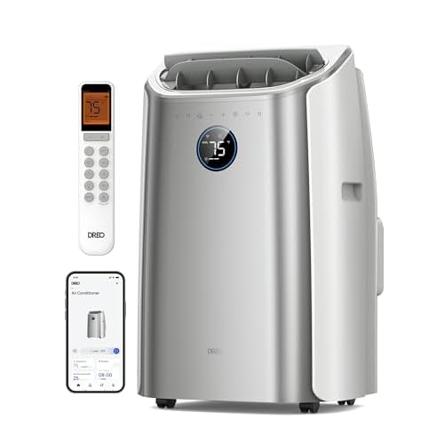 Dreo Portable Air Conditioners, 14000 BTU AC Unit for Bedroom with Drainage-Free Cooling, 3-in-1 with Fan & Dehumidifier, Touch-APP-Voice-Remote, 24h