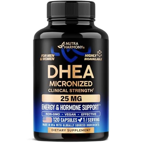 DHEA 25mg - Micronized DHEA Supplement for Women & Men - Clinically Proven Strength & Bioavailable - Healthy Aging, Hormone Balance & Energy Level Sup