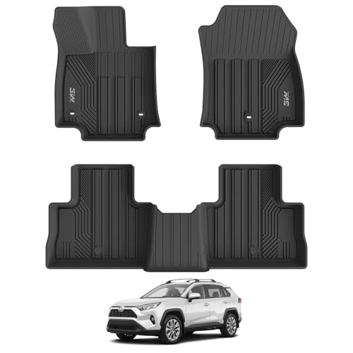 3W Floor Mats Fit Toyota RAV4 2019-2024 2025 (Not for Hybrid or Prime), TPE All Weather Custom Fit Floor Liner for Toyota RAV 4 LE-XLE-Limited-TRD-Adv