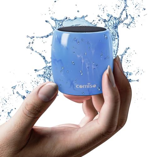 comiso Small Bluetooth Speaker, IPX7 Waterproof Speaker with Robust Bass and Stereo Sound, Wireless Speakers with Hands-Free Call, Portable Speakers f