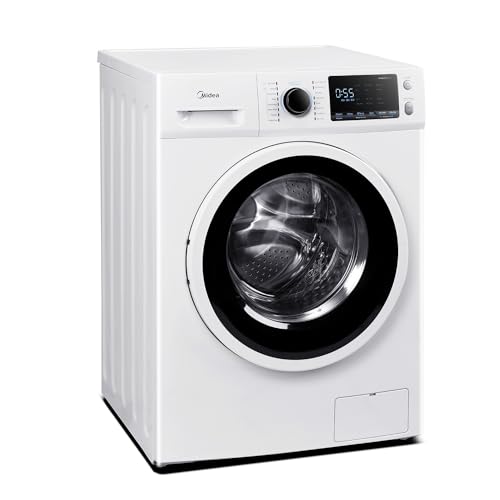 Midea MLH25N7BWW Compact Front-Load Machine, 24" Energy & Space-Saving Washer, Steam Care and Cold Wash Stackable Laundry, for Family Daily use, 2.5 C