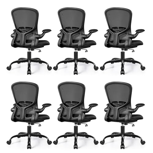 FelixKing Office Desk Chairs, Ergonomic PC Desk Chair with Wheels, Adjustable Lumbar Support and Height, Swivel Computer Chair with Flip-up Armrests,